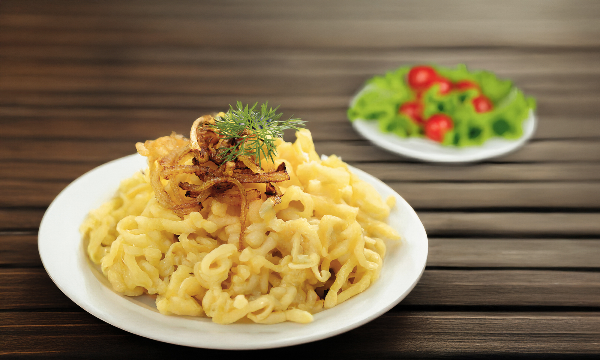 Käsespätzle mit Beilagensalat