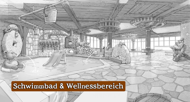 Skizze Schwimmbad & Wellnessbereich