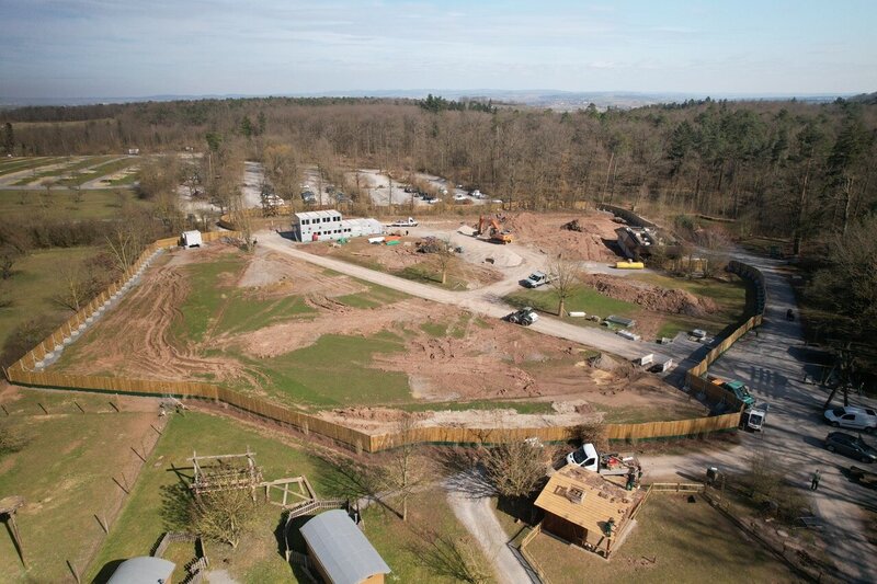 Luftaufnahme von Baustelle 