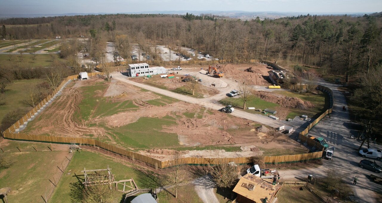 Großbauprojekt Tripsdrill Luftaufnahme von Baustelle