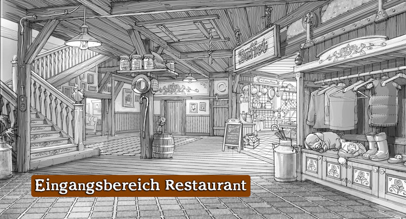 Skizze Eingangsbereich Restaurant